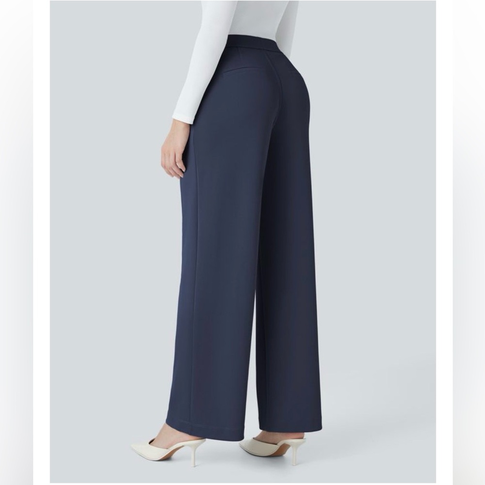 NWT Halara Flex™ High Waisted Pocket Straight Leg Crepe Work Pants Size S Tall - Picture 2 of 10